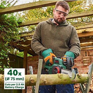 Universalchain 18 Akülü Zincirli Ağaç Kesme Makinesi + Zincir Yağı + Gözlük + Bahçe Eldiveni