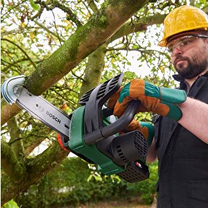 Bosch Universalchain 18 Akülü Zincirli Ağaç Kesme Makinesi + Zincir Yağı + Gözlük + Bahçe Eldiveni