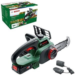 Bosch Universalchain 18 Akülü Zincirli Ağaç Kesme Makinesi + Zincir Yağı + Gözlük + Bahçe Eldiveni