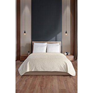 Tulia | Çift Kişilik Emboss Battaniye & Yatak Örtüsü | Ekstra Yumuşak | 200x220 1140 Krem