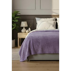 Pufina | Çift Kişilik Tavşan Tüyü Dokulu Peluş Battaniye & Yatak Örtüsü | 200x220 Kül Moru