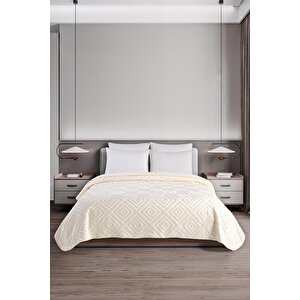 Belura | Tek Kişilik Emboss Battaniye & Tv Battaniyesi | Ekstra Yumuşak | 150x200 1140 Krem