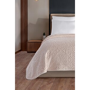 Tulia | Tek Kişilik Emboss Battaniye & Tv Battaniyesi | Ekstra Yumuşak | 150x200 5287 Açık Vizon