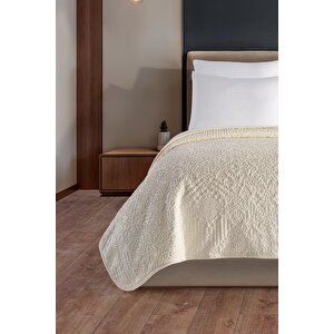 Tulia | Tek Kişilik Emboss Battaniye & Tv Battaniyesi | Ekstra Yumuşak | 150x200 1140 Krem
