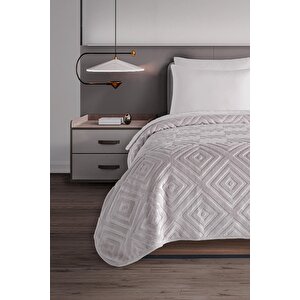 Belura | Battal Boy Çift Kişilik Emboss Battaniye & Yatak Örtüsü | Ekstra Yumuşak | 220x240 4253 Gri
