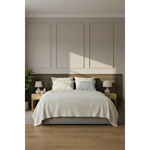 Pufina | Çift Kişilik Tavşan Tüyü Dokulu Peluş Battaniye & Yatak Örtüsü | 200x220 Ekru