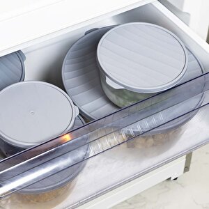 Yuvarlak Saklama Kabı – Kapaklı – Şeffaf, Bpa’sız, Sızdırmaz, Lacivert, 3 Litre 3 Litre Lacivert