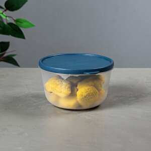 Yuvarlak Saklama Kabı – Kapaklı – Şeffaf, Bpa’sız, Sızdırmaz, Lacivert, 1 Litre 1 Litre Lacivert Renksiz 1 litre