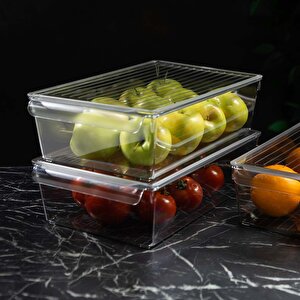 Kapaklı Buzdolabı Düzenleyici – Şeffaf, Kırılmaz Ve Çizilmez, L L L