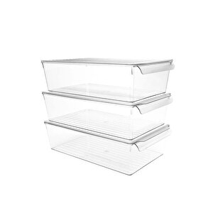 Kapaklı Buzdolabı Düzenleyici – Şeffaf, Kırılmaz Ve Çizilmez, L L