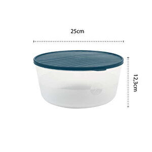 Yuvarlak Saklama Kabı – Kapaklı – Şeffaf, Bpa’sız, Sızdırmaz, Gri, 4.5 Litre 4.5 Litre Gri 4,6 litre