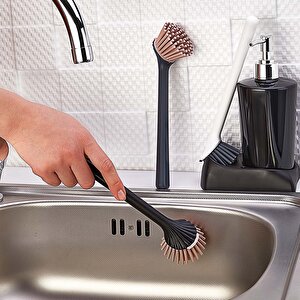 Yumuşak Ve Çizmez Bulaşık Fırçası – Ergonomik & Dayanıklı, Siyah Siyah Siyah