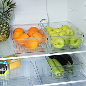 Buzdolabı Düzenleyici 4 Boy Seçeneği– Gıda Saklama Kabı  Şeffaf, Kırılmaz Ve Çizilmez, L L L