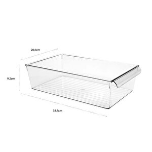 Buzdolabı Düzenleyici 4 Boy Seçeneği– Gıda Saklama Kabı  Şeffaf, Kırılmaz Ve Çizilmez, L L L