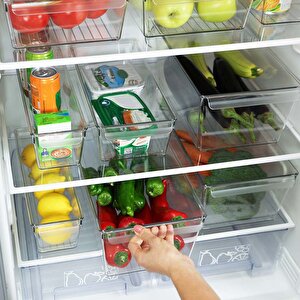 Buzdolabı Düzenleyici 4 Boy Seçeneği– Gıda Saklama Kabı  Şeffaf, Kırılmaz Ve Çizilmez, Xl Xl XL