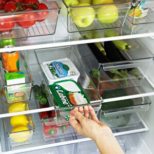 Buzdolabı Düzenleyici 4 Boy Seçeneği– Gıda Saklama Kabı  Şeffaf, Kırılmaz Ve Çizilmez, M M M