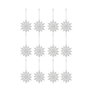 Yılbaşı Çam Ağacı Süsü Simli Kar Tanesi 12li