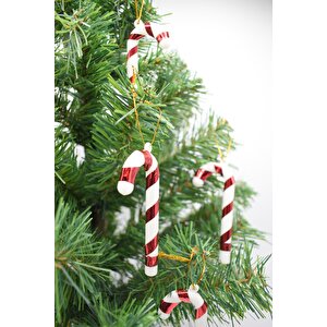 6lı Şeker Kamışı Yılbaşı Süs 11cm