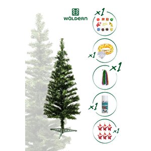 Walke 90 Cm Yılbaşı Çam Ağaç Seti 5 Metre Peri Ledli Ve Yılbaşı Süsleri Paketi Kar Spreyi