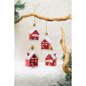 4lü Ev Yılbaşı Ağacı Süsü 7 Cm
