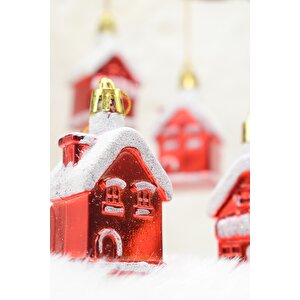 4lü Ev Yılbaşı Ağacı Süsü 7 Cm