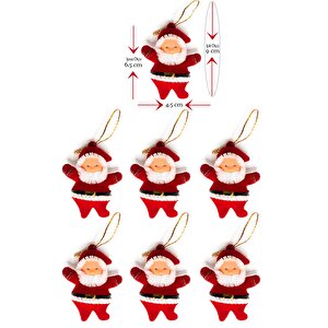 Yılbaşı Çam Ağacı Süsü Noel Baba 6'lı 6,5cm