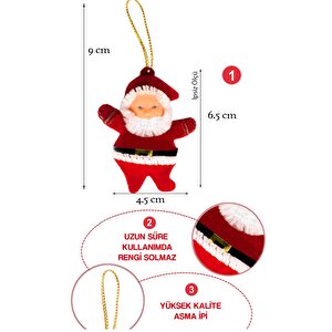 Yılbaşı Çam Ağacı Süsü Noel Baba 6'lı 6,5cm
