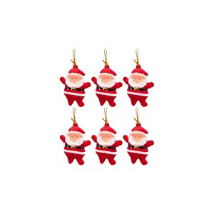 Yılbaşı Çam Ağacı Süsü Noel Baba 6'lı 6,5cm