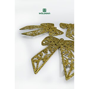 3lü Simli Kurdela Yılbaşı Çam Ağacı Süsü 14*11cm