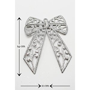 3lü Simli Kurdela Yılbaşı Çam Ağacı Süsü 14*11cm