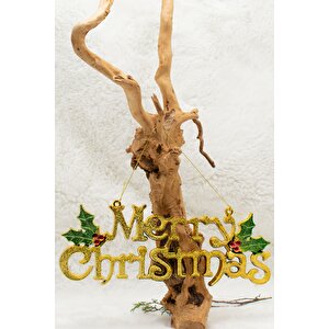 Merry Christmas Yazısı Yılbaşı Ağacı Süsü 25*9 Cm