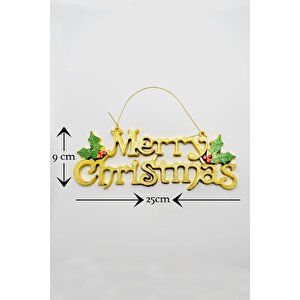 Merry Christmas Yazısı Yılbaşı Ağacı Süsü 25*9 Cm