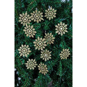 Yılbaşı Çam Ağacı Süsü Simli Kar Tanesi 12li