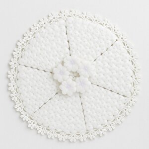 El Örgüsü 3'lü Banyo Lifi - %100 El Yapımı, Doğal, Uzun Ömürlü, Beyaz Beyaz