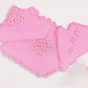 El Örgüsü 3'lü Banyo Lifi - %100 El Yapımı, Doğal, Uzun Ömürlü, Pembe Pembe