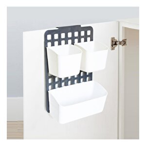 Seviye Ayarlanabilir Düzenleyici 1 Geniş 1 Dar Bölmeli (antrasit), Beyaz Beyaz