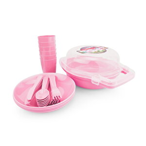 32 Parça Piknik Seti, Pembe Pembe