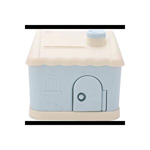 Büyük Boy Anahtarlı Kumbara Evi - Ev Şeklinde Para Kutusu - Mavi Pembe Renk Seçenekli, Pembe Pembe