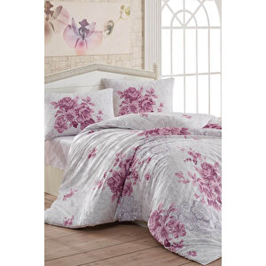 Kristal Ranforce Tek Kişilik Nevresim Takımı Henna Mürdüm