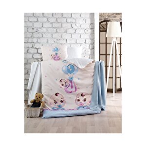 Taç By Kristal Taç Ranforce Bebek Nevresim Takımı Babies Mavi