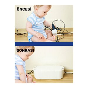 Siyah Kablo Düzenleyici Çoklu Priz Kutusu Kablo Organizer