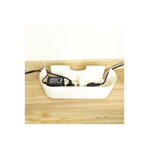 Siyah Kablo Düzenleyici Çoklu Priz Kutusu Kablo Organizer