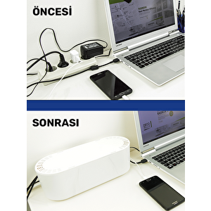 Kahverengi Kablo Düzenleyici Çoklu Priz Kutusu