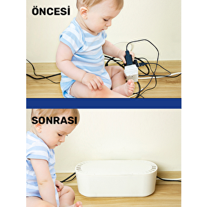 Kahverengi Kablo Düzenleyici Çoklu Priz Kutusu