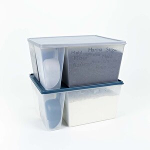 Kapaklı Ölçülü Un Ve Şeker Kabı – Şeffaf, Kırılmaz Ve Çizilmez