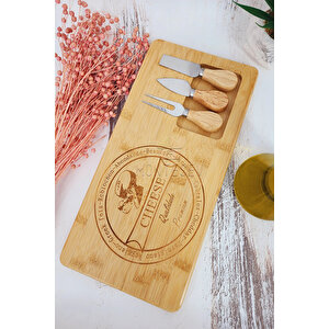 Bambu 4 Parça Kahvaltı Peynir Servis Sunum Tabağı Tahtası Kahvaltı Sunum Tahtası