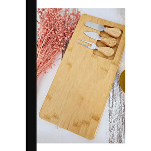 Bambu 4 Parça Kahvaltı Peynir Servis Sunum Tabağı Tahtası Kahvaltı Sunum Tahtası