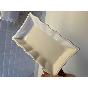 1. Sınıf Seramik 4 Adet Salata Tabağı Sunum Kayık Tabak Yıldız Serisi Sunum Tabağı