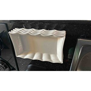 1. Sınıf Seramik 4 Adet Salata Tabağı Sunum Kayık Tabak Yıldız Serisi Sunum Tabağı