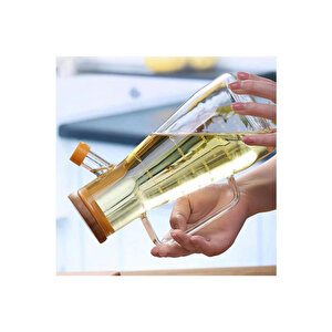 2x900 Ml Standlı Cam Yağlık Seti Sütlük Sosluk Vakumlu Bambu Kapaklı Borosilikat
